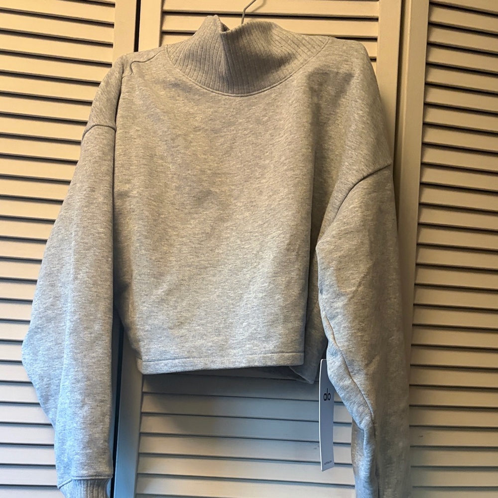 ALO Yoga Light Gray Cowl Neck Sweater